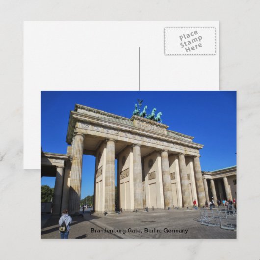 Brandenburg Gate, Berlijn, Duitsland Briefkaart (Voorkant / Achterkant)
