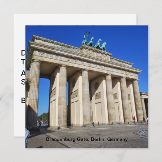 Brandenburg Gate, Berlijn, Duitsland Kaart (Voorkant / Achterkant)