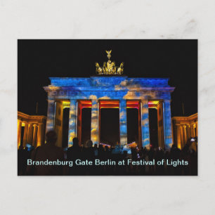 Brandenburg Gate Berlijn op Festival of Lights Briefkaart