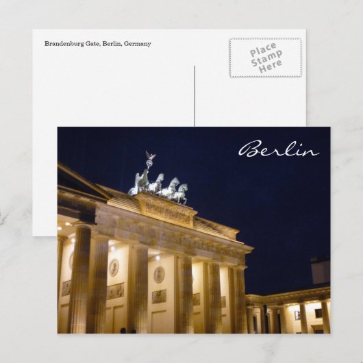 brandenburg gate berlin briefkaart (Voorkant / Achterkant)