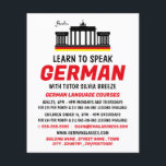 Brandenburg Gate, Duitse taalcursus Advert Flyer<br><div class="desc">Brandenburg Gate ,  de Duitse taalcursus Adverteren brochures van de winkel van het Visitekaartje .</div>