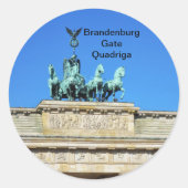 Brandenburg Gate Quadriga in Berlijn, Duitsland Ronde Sticker (Voorkant)