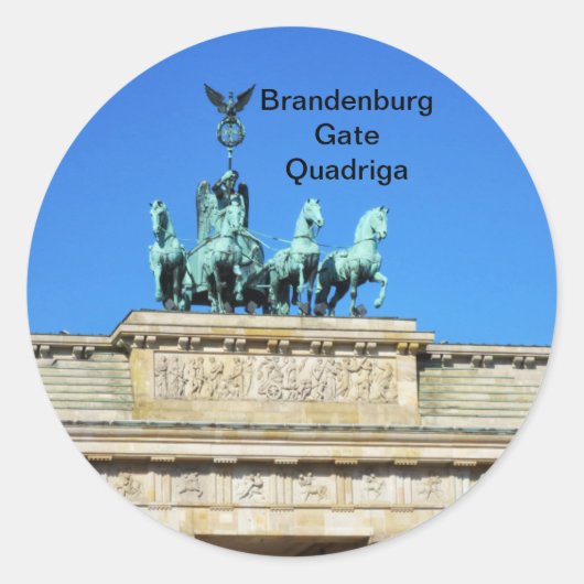 Brandenburg Gate Quadriga in Berlijn, Duitsland Ronde Sticker (Voorkant)
