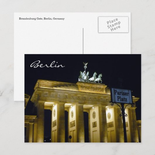 brandenburg pariser platz briefkaart (Voorkant / Achterkant)