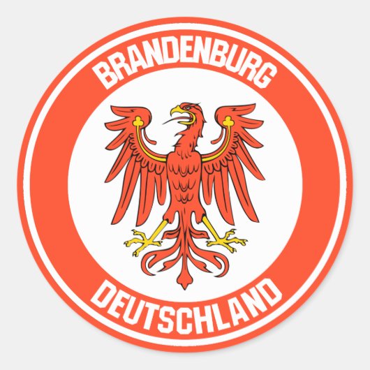 Brandenburg Round Emblem Ronde Sticker (Voorkant)