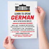 Brandenburg Tor, Duitse Taalcursus Advertentie Flyer (Hand)