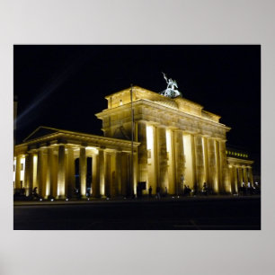 Brandenburg Tor 's nachts Poster