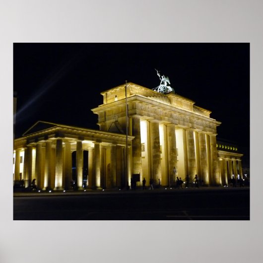 Brandenburg Tor 's nachts Poster (Voorkant)