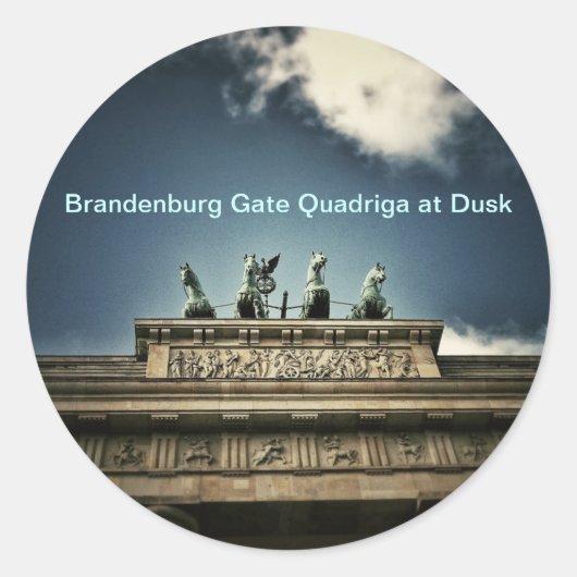 Brandenburg Uitzicht Quadriga in Berlijn Ronde Sticker (Voorkant)