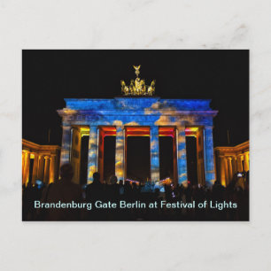 Brandenburger Gate Berlin op Lights festival Briefkaart