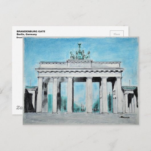 Brandenburger Gate Sketch Briefkaart (Voorkant / Achterkant)