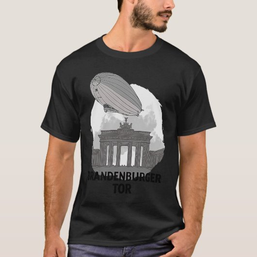 Brandenburger Tor Berlin Duitsland Silhouette Outl T-shirt (Voorkant)
