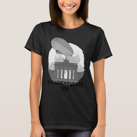 Brandenburger Tor Berlin Germany Silhouette Outlin T-shirt (Voorkant)