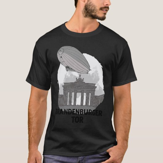 Brandenburger Tor Berlin Germany Silhouette Outlin T-shirt (Voorkant)