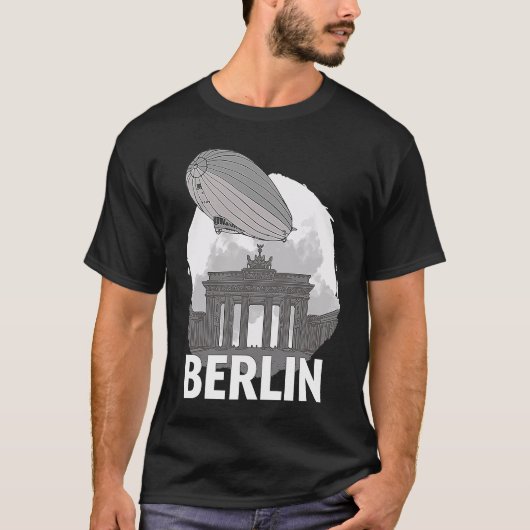 Brandenburger Tor Berlin Germany Silhouette Outlin T-shirt (Voorkant)