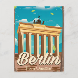 Brandenburgpoort, Berlijn cartooneske reisposter Briefkaart
