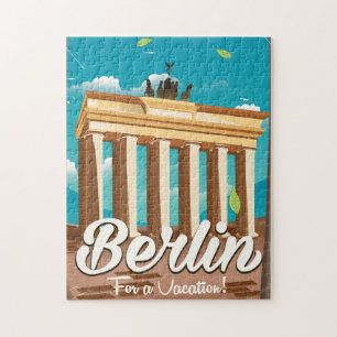 Brandenburgpoort, Berlijn cartooneske reisposter Legpuzzel