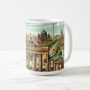 Brandenburgpoort Berlijn Reis Kunst Vintage Koffiemok
