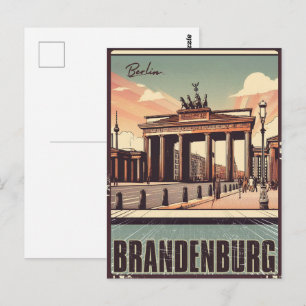 Brandenburgpoort -Berlijnse poort, Berlijn Vakanti Briefkaart