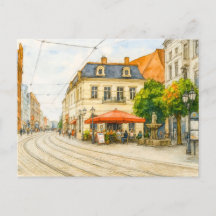 Brandenburgs stadsbeeld aquarell havelland uitzich