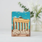 Brandenburgse gate, Berlijnse cartoon Briefkaart (Staand voorkant)