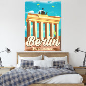 Brandenburgse gate, Berlijnse cartoon Canvas Afdruk (Insitu (Slaapkamer))