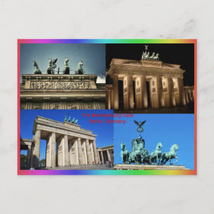 Brandenburgse Poort, Berlijn, Duitsland Montage Briefkaart