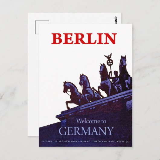 Brandenburgse poort, Berlijn, Duitsland, uitzicht  Briefkaart (Voorkant / Achterkant)