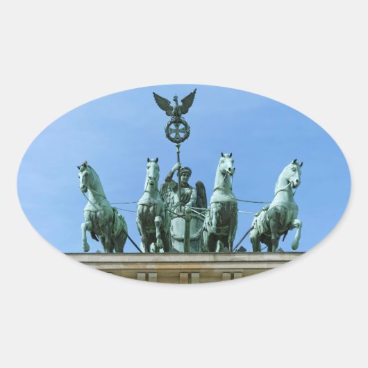 Brandenburgse Poort Berlijn Ovale Sticker (Voorkant)