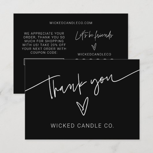 Brandend Dank u Kleine Bedrijfs het Pakken Kaart (Voorkant / Achterkant)