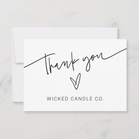 Brandend Dank u Kleine Bedrijfs het Pakken Kaart (Voorkant)