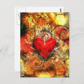 Brandend Hart Briefkaart (Voorkant / Achterkant)