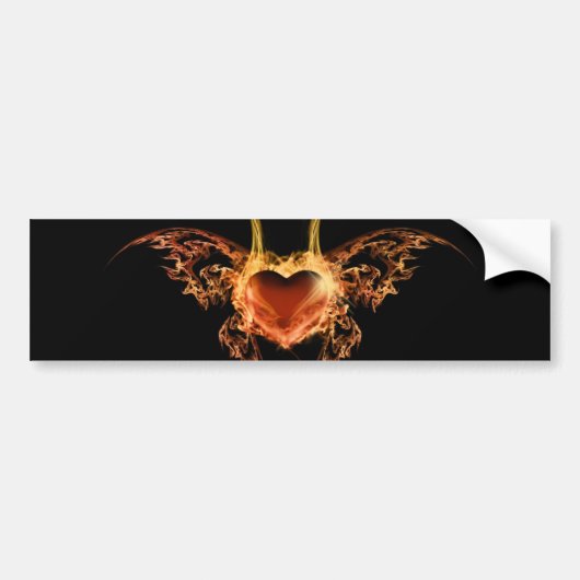 Brandend Hart Bumpersticker (Voorkant)