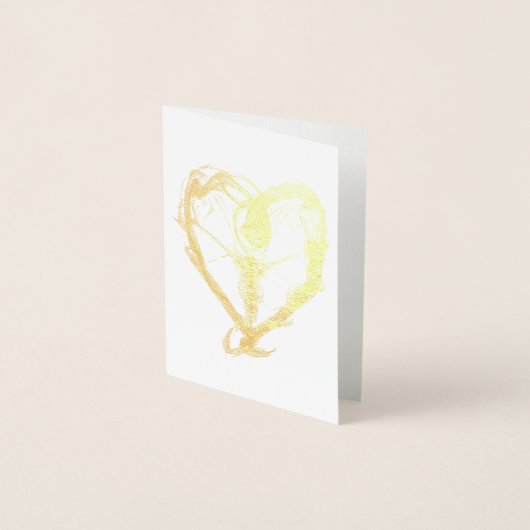 Brandend hart Gouden Folie Print Kaarten (Voorkant)