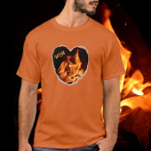 Brandend Hart op Vuur Fotografische Vlammen T-shirt