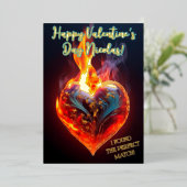 Brandend hart -  Valentijnsdag Folie Feestdagenkaart (Staand Voorkant)