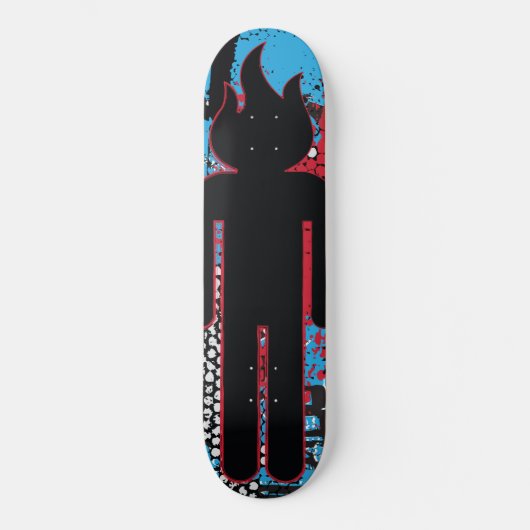 Brandend hoofd persoonlijk skateboard (Voorkant)