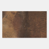 Brandend Koeienhuid Faux Leather Rechthoekige Sticker (Voorkant)