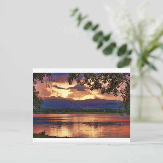 Brandend meer briefkaart (Staand voorkant)