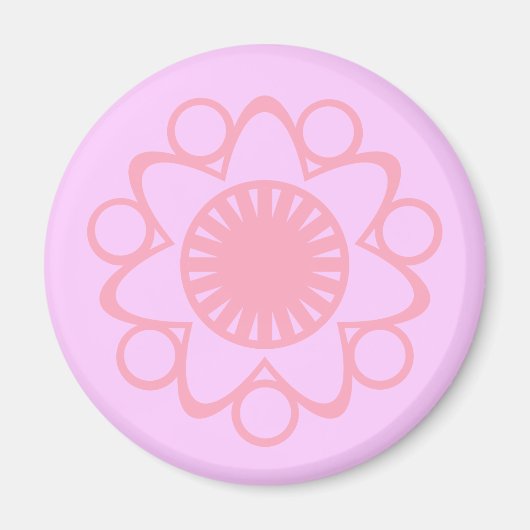Brandend met het Leven Flower Magnet, Roze Magneet (Voorkant)