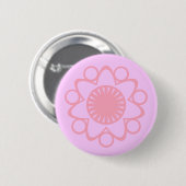 Brandend met Life Flower Button, roze Ronde Button 5,7 Cm (Voorkant /achterkant)