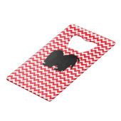 brandend roodbruin met sjiitische tzu silhouette creditkaart flessenopener (Achterkant Gekanteld)