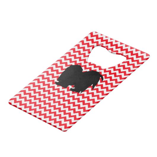 brandend roodbruin met sjiitische tzu silhouette creditkaart flessenopener (Achterkant Gekanteld)