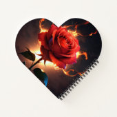 Brandend Roos – Passion meets Destruction in Strik Notitieboek (Achterkant)