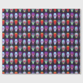 Brandend Schedelraster - Neon Zombie Glow Cadeaupapier (Vlak)