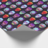 Brandend Schedelraster - Neon Zombie Glow Cadeaupapier (Hoek)