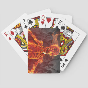 Brandend Skelet Pokerkaarten