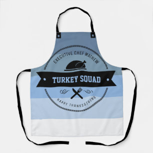 Brandend Turkije Squad Ombre Blue Stripe Hipster Schort