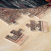 Brandend Vikingschip bij Begrafenisritueel Legpuzzel (Zijkant)