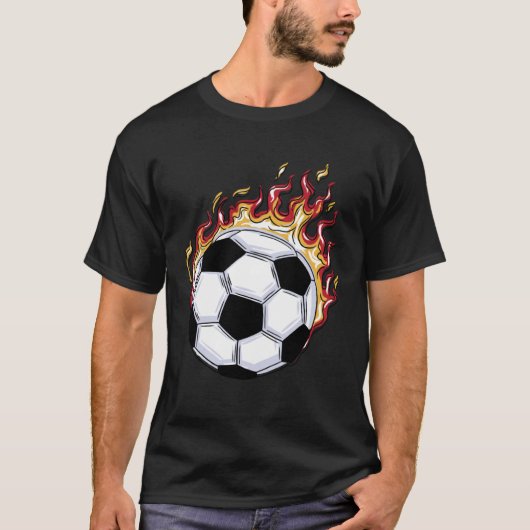 Brandend voetbal t-shirt (Voorkant)